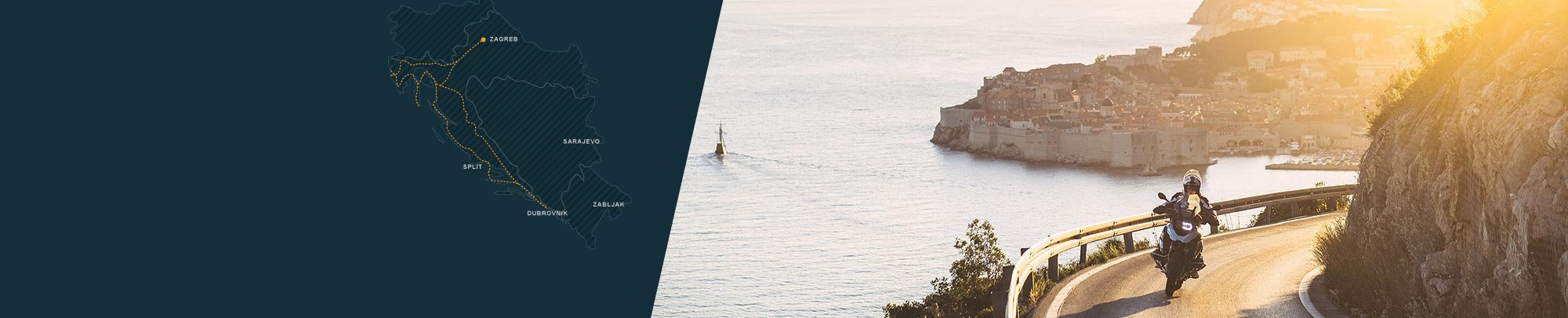 Sunset motorcycle tour in Croatia