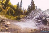 Easy way to cool down during hot months; river crossin…00GS in Albania