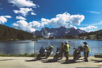 Riders relaxing in Italy