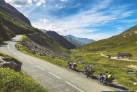 Riding up the highest paved road in the Alps